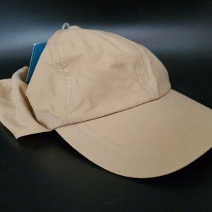 N-Cap Women's Beige Baseball Cap With Sun Protection Panel Flap Magnetic Closure